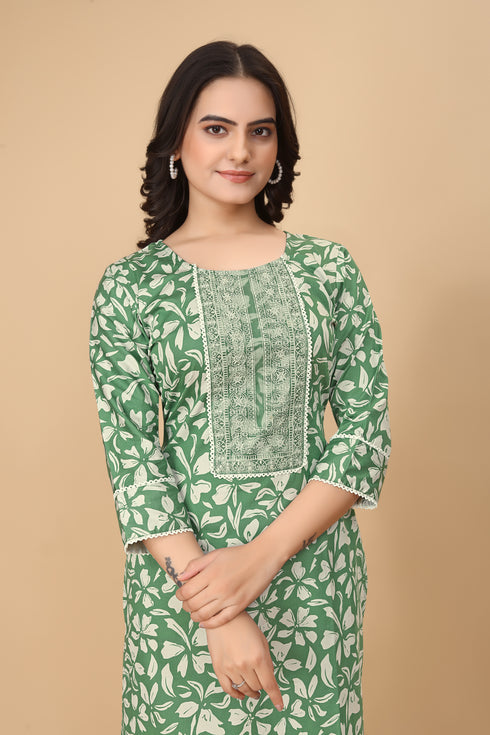 OWO THE LABEL Long Kurti For women with beautiful Embroidery work (OTLKRT2005)