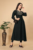 OWO THE LABEL Women Kurti Thread Embroidery Flare Long Kurta (OTLKRT2011)