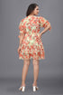 OWO THE LABEL Georgette Floral Print Dress For Women