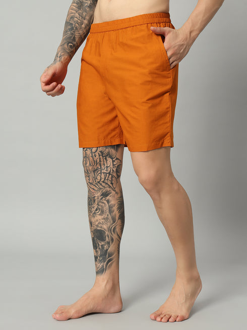 OWO THE LABEL Men's Organic Linen Boxer Shorts – Vibrant Yellow Comfort