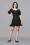 OWO THE LABEL Stylish Dress with Puff Sleeve For Women (OTLDRS2014)