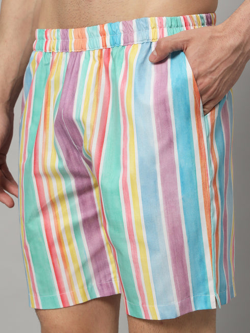 Stripe Printed Men Boxer | Pure Cotton Mens Shorts | Innerwear Boxers | Men Boxer With Pocket (OTLMB13)