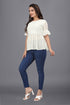 OWO THE LABEL white bell sleeve top for women (OTLTPS2007)