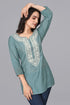 OWO THE LABEL Women Lucknowi kurti Short Floral work (OTLKRT2013)