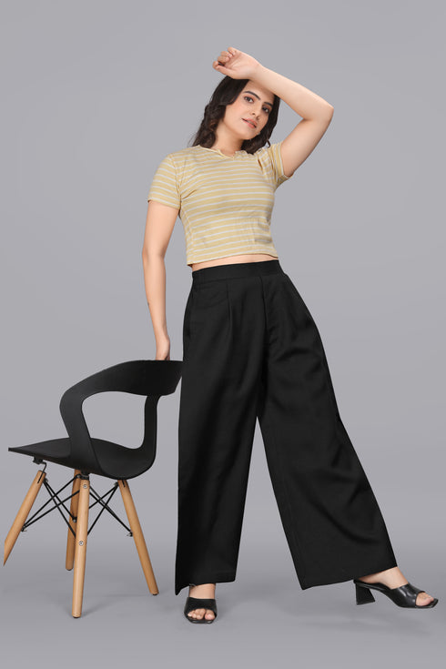 OWO THE LABEL Linen Palazzo For women (OTLPANT2002)