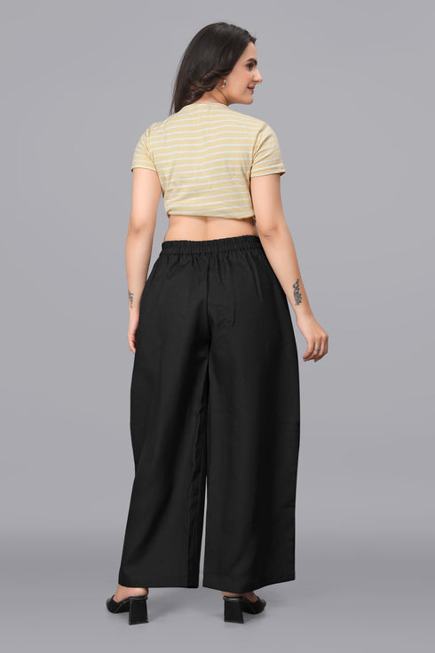 OWO THE LABEL Linen Palazzo For women (OTLPANT2002)