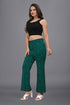 Stripe printed pant for women western wear stylish pant for womens green color party wear (OTLPNT2000)