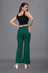 Stripe printed pant for women western wear stylish pant for womens green color party wear (OTLPNT2000)