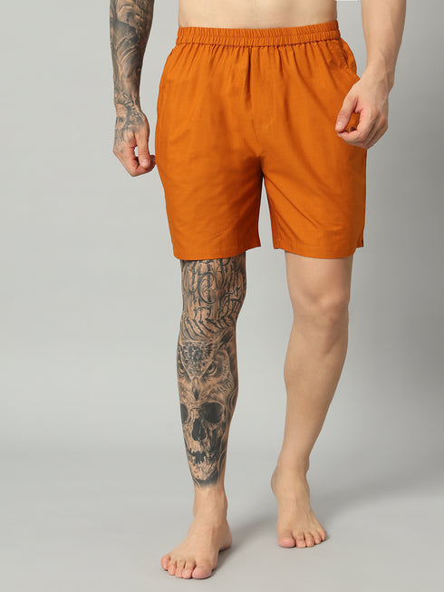 OWO THE LABEL Men's Organic Linen Boxer Shorts – Vibrant Yellow Comfort