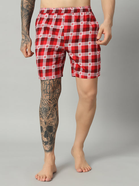 OWO THE LABEL Men’s Organic Cotton Boxer Shorts – Fresh Comfort with a Checked Print