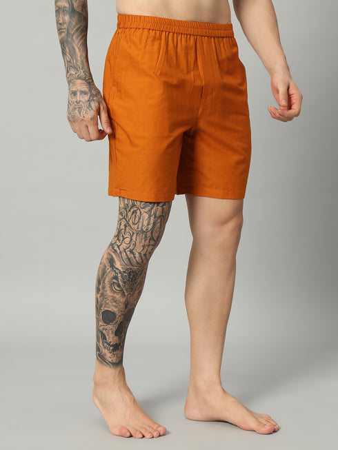 OWO THE LABEL Men's Organic Linen Boxer Shorts – Vibrant Yellow Comfort