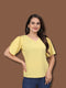 OWO THE LABEL women top yellow color solid pattern womens top stylish and trending (OTLTPS2001)
