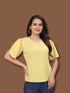 OWO THE LABEL women top yellow color solid pattern womens top stylish and trending (OTLTPS2001)