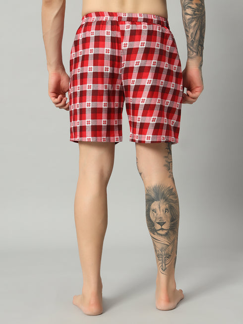 OWO THE LABEL Men’s Organic Cotton Boxer Shorts – Fresh Comfort with a Checked Print