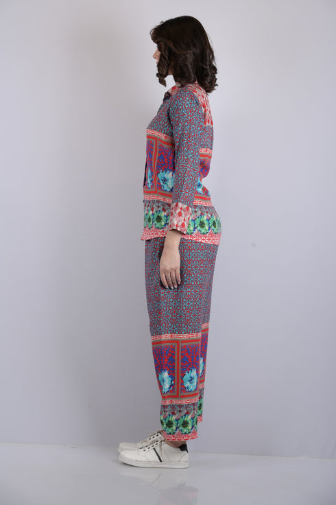 cords set for women floral printed stylish cords party wear trending pant and shirt (OTL-CRD-1319)