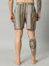 OWO THE LABEL Multicolor Striped Cotton Shorts for Men(OTLMB24)