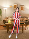 Party wear Stripe printed jumpsuit for Women Red &White Striped Jumpsuit (OTL-JMS1001)