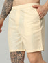 Organic Linen Men's Boxer Shorts - Light Yellow | Regular Fit, Comfortable & Breathable