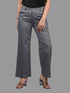 Denim pant for women western wear and party wear stylish Grey Cotton Denim Silk Pant (OTL-PNT-1007)