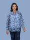 top for women stylish tops western wear trending top Blue Printed Long Sleeves Top (OTL-TPS1078)
