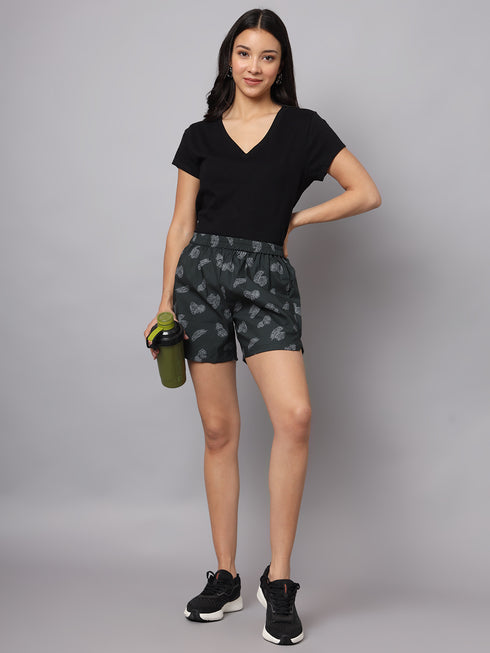 OWO The Label Women Shorts, Half Pant For Women Stripe Print, Best Quality Shorts (OTLWS12)