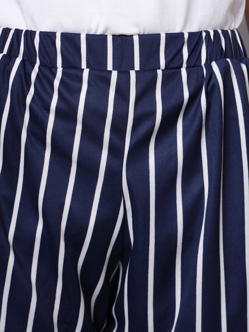 OWO The Label Women Shorts, Half Pant For Women Stripe Print, Best Quality Shorts (OTLWS06)