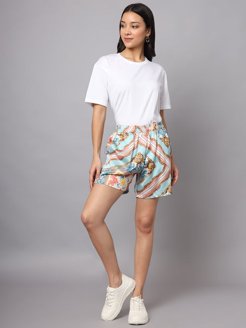 OWO The Label Women Shorts, Half Pant For Women Stripe Print, Best Quality Shorts (OTLWS11)