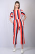 Party wear Stripe printed jumpsuit for Women Red &White Striped Jumpsuit (OTL-JMS1001)