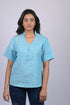 Top for women stylish western wear and trending and daily wear and party wear Sky Blue Colour V-Neck Top (OTL-TPS1048)
