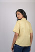 Top for women branded garments party wear short sleeve Mustard Yellow V-Neck Top With Collar (OTL-TPS1056)