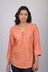 Light Orange western wear top for women stylish and trending tops daily wear Striped V-Neck Top (OTL-TPS1058)