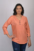 Light Orange western wear top for women stylish and trending tops daily wear Striped V-Neck Top (OTL-TPS1058)