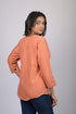 Light Orange western wear top for women stylish and trending tops daily wear Striped V-Neck Top (OTL-TPS1058)