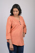Light Orange western wear top for women stylish and trending tops daily wear Striped V-Neck Top (OTL-TPS1058)