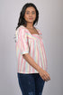 Magic cotton for women western wear Light Pink Striped Top With Square Neck (OTL-TPS1069)