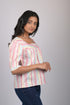 Magic cotton for women western wear Light Pink Striped Top With Square Neck (OTL-TPS1069)