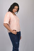 Party wear magic cotton top for women Light Orange Striped Top With Square Neck (OTL-TPS1071)