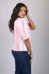 Top for women stylish and trending printed Cotton Light Pink Striped Top With Square Neck (OTL-TPS1075)