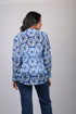 top for women stylish tops western wear trending top Blue Printed Long Sleeves Top (OTL-TPS1078)