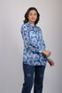 top for women stylish tops western wear trending top Blue Printed Long Sleeves Top (OTL-TPS1078)