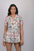 V neck tops for women's western wear party wear and stylish printed Multicolor Floral Print Top (OTL-TPS1085)