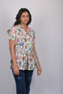 V neck tops for women's western wear party wear and stylish printed Multicolor Floral Print Top (OTL-TPS1085)