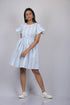 OWO THE LABEL Dress For Women Striped Dress Knee Length Flare Sleeves (OTL-DRS1043)