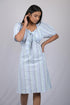 OWO THE LABEL Half Sleeve Dress for women western outfits Front Knot Puff Sleeves Dress (OTL-DRS1048)