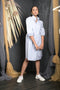 OWO THE LABEL Cotton Dress For Women party wear Knee Length Dress With Collar And Puff Sleeves (OTL-DRS1050)