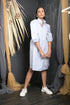 OWO THE LABEL Cotton Dress For Women party wear Knee Length Dress With Collar And Puff Sleeves (OTL-DRS1050)
