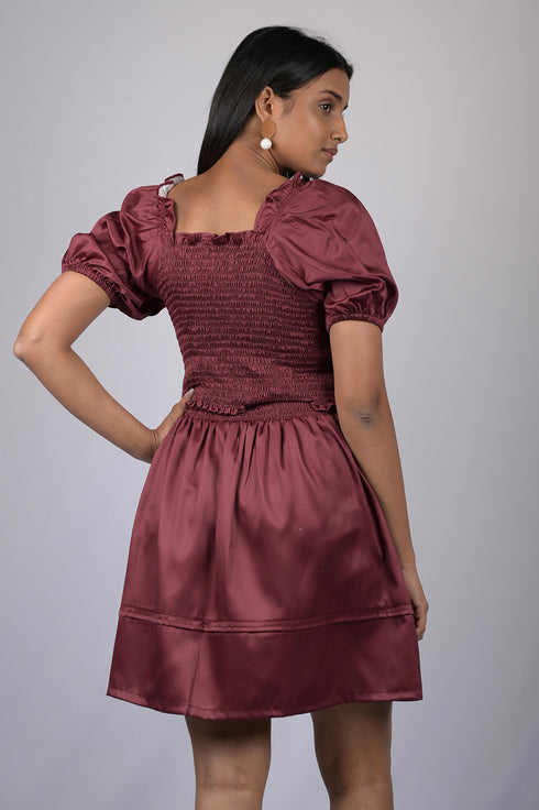 Red Wine Colour Co-ords Skirt And Tops (OTL-CO-RD-1003)