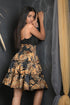 Golden Leaf Print skirt for women Party Wear Flare Skirt (OTLKT1001)