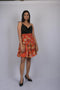Orange Floral Print Knee Length Skirt (OTLKT1003)