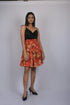 Orange Floral Print Knee Length Skirt (OTLKT1003)